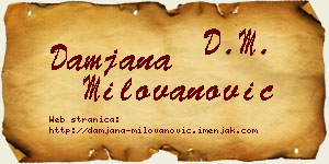 Damjana Milovanović vizit kartica